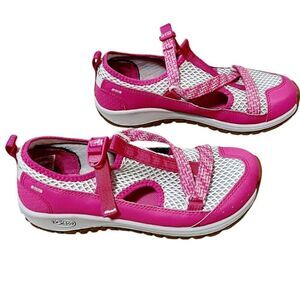 Chaco Junior Kids Odyssey Girls Water Shoes Sz 4 Pink Mesh Trail Sport